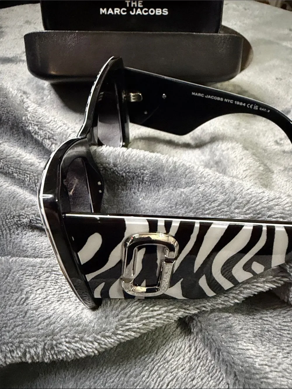 Marc Jacobs Black and White Zebra-Pattern Men’s Sunglasses